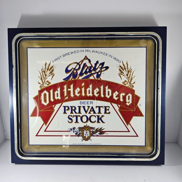 Vintage Blatz Old Heidelberg Private Stock Beer Sign 1986 - Picture 1 of 11